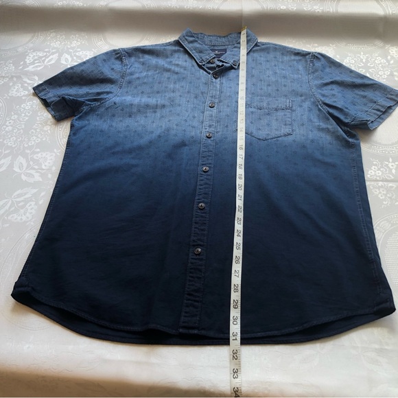 American Eagle Men’s Size L Short Sleeves Shirt Button-Up Blue Jeans Denim Top - Picture 7 of 14